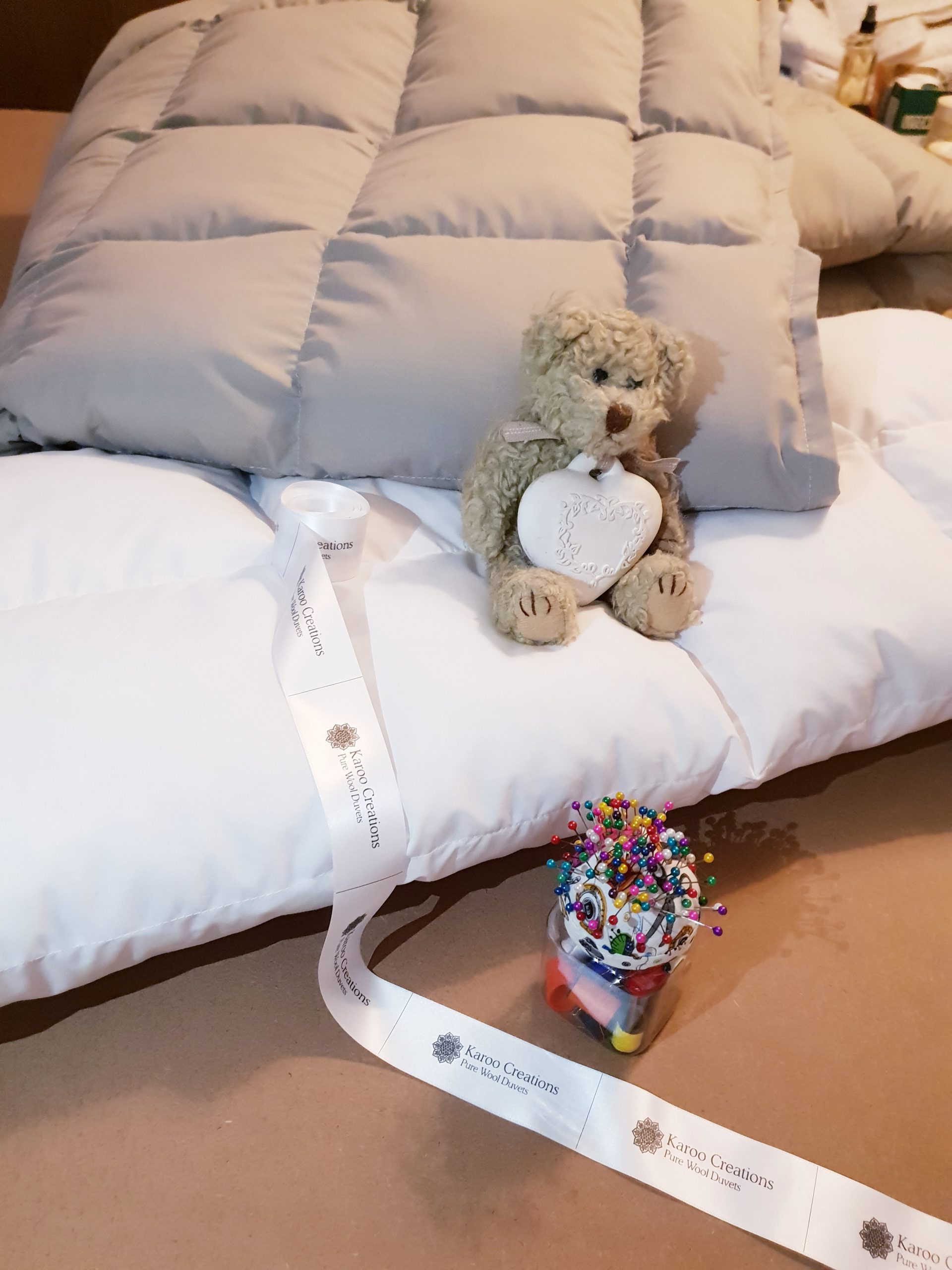 Bespoke winter wool duvet inners handmade in the Karoo